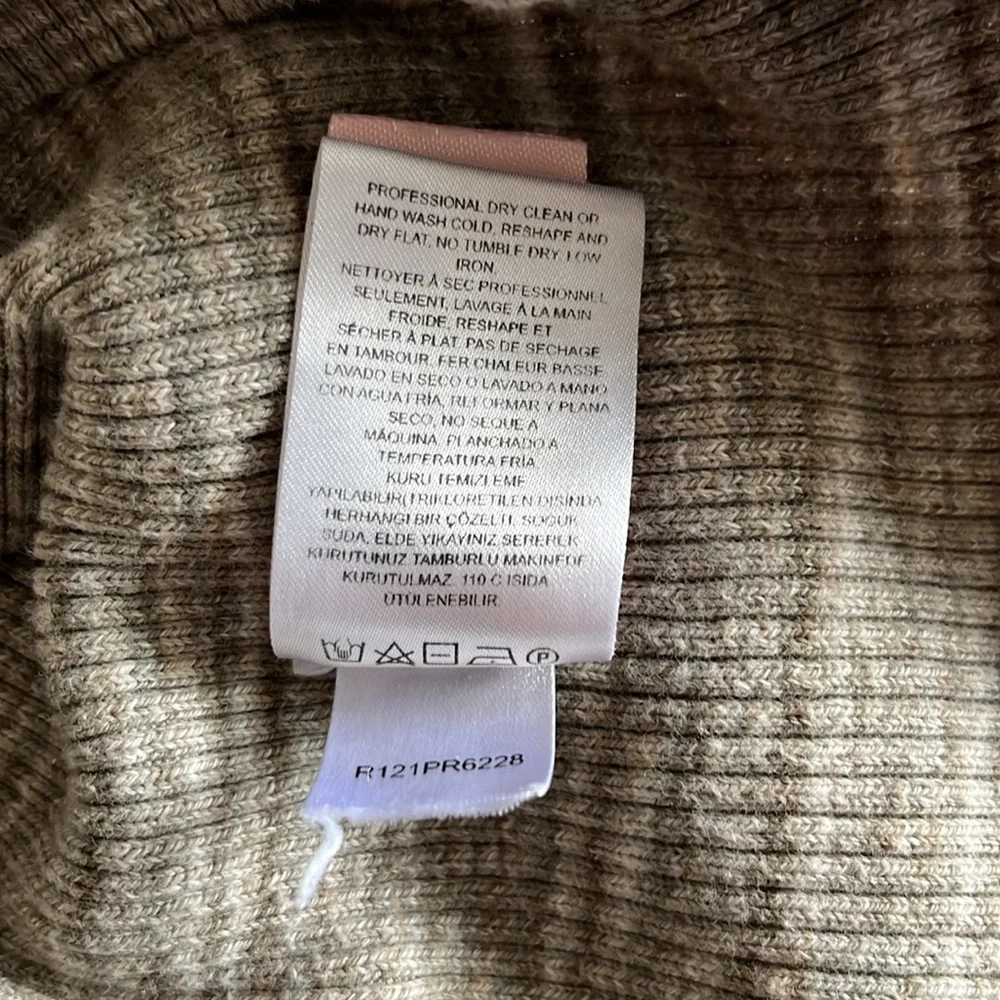 Tibi Printed Combed Cotton Sweater in Brown Crew Neck Fitted‎ Pullover size XXS